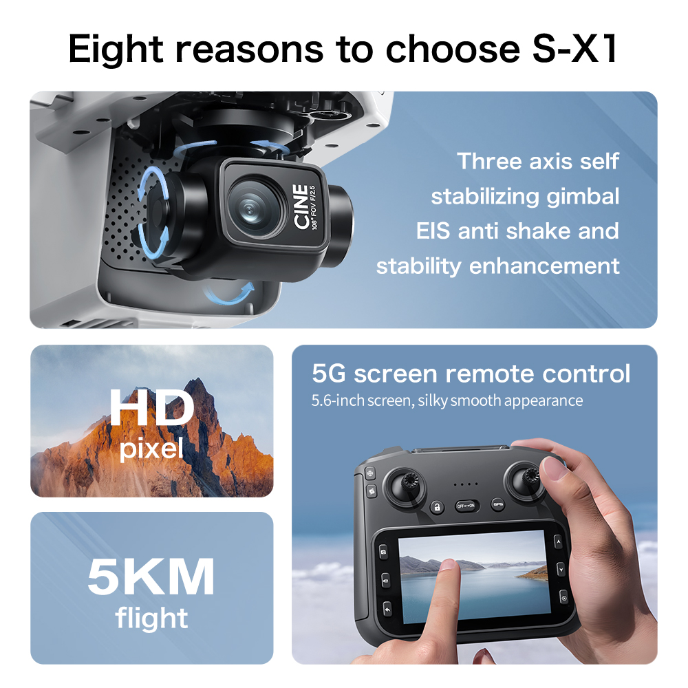 S-X1 MAX GPS Drone with 3-Axis - Drone Gimbal 3 Axis reseña y precio